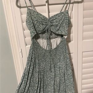 Floral Cutout romper with Spaghetti Straps